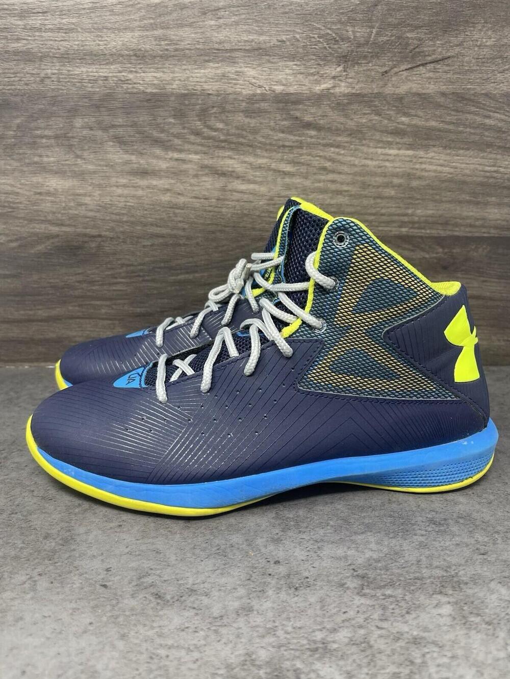 Under Armour Rocket Basketball Shoes Kids Size 7 Blue Green